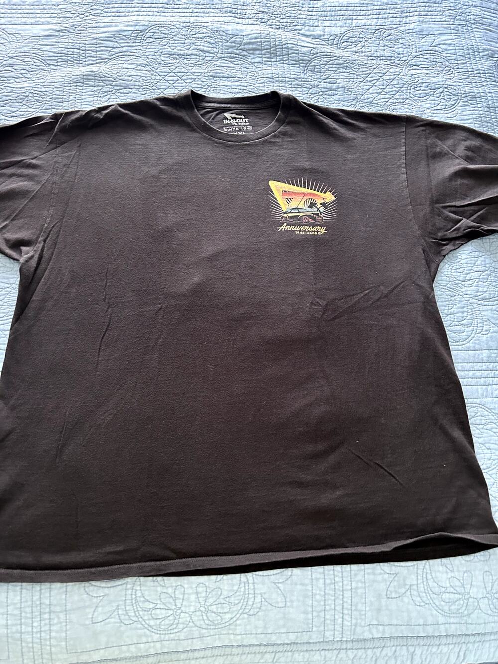 Mens In-N-Out 70th Anniversary Tee Size XXL Black Pre Owned